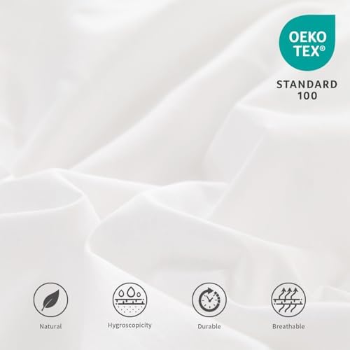 FALUCA Soft Cozy French Linen Bed Skirt with Pleated Frills - 14" Tailored Drop Dust Ruffle for Farmhouse & Modern Bedrooms, Breathable Linen-Cotton Blend, Easy-Fit Bedding (14" King, White)