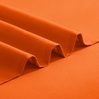 Elegant Comfort Luxurious 1500 Premium Hotel Quality Microfiber Three Line Embroidered Softest 4-Piece Bed Sheet Set, Wrinkle and Fade Resistant, California King, Orange