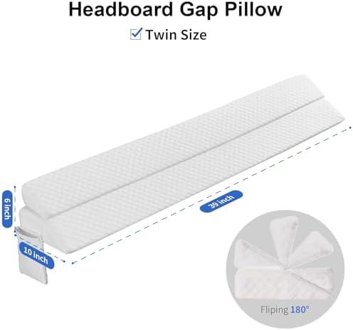 EUHAMS Twin Bed Wedge Pillow, Mattress Gap Filler for Headboard