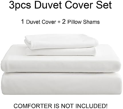 PURE ERA Jersey Knit Duvet Cover Set Solid Bright White California King