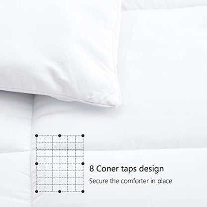 TEXARTIST White Full Comforter, All Season Down Alternative Duvet Insert