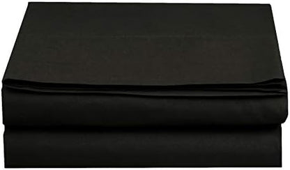 Elegant Comfort Premium Hotel Quality 1-Piece Flat Sheet, Luxury and Softest 1500 Premium Hotel Quality Microfiber Bedding Flat Sheet, Wrinkle-Free, Stain-Resistant, California King, Black