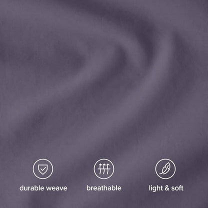 Bare Home 100% Organic Cotton Duvet Cover Set (Twin/Twin XL, Dusty Purple)
