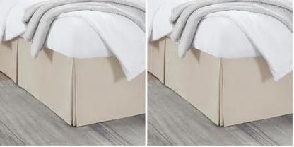 Nestl Linen Bed Skirt Queen Size - Queen Bed Skirt 14 Inch Drop - Brushed Microfiber Bed Skirts - Hotel Quality Pleated Bed Skirt - Shrinkage & Fade Resistant (Pack of 2)