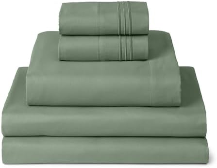Mellanni Iconic 5-Piece, Ultra Soft Sheet Set (Split King, Sage)