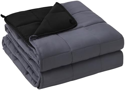 yescool King Size Weighted Blanket for Adults 30lbs, 88” x 104”, Grey& Black