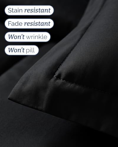 Twin Comforter Set - 5 Piece Bed in a Bag Twin Size Bed Set, Soft - Black
