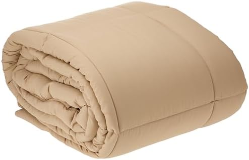 Sweet Home Collection 7 Piece Comforter Set Bag Solid Color All Season Soft Down Alternative Blanket & Luxurious Microfiber Bed Sheets, Taupe, Full