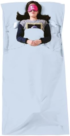 TRIWONDER Sleeping Bag Liner Cotton Camping Travel Sheet Sleep Sack Adult for Hostels Outdoor Picnic Planes Trains