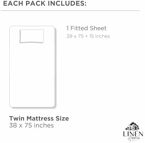 Linen Home 100% Cotton Percale Twin Size Fitted Sheet only, Oil Green