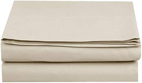Elegant Comfort Premium Hotel Quality 1-Piece Flat Sheet, Luxury and Softest 1500 Premium Hotel Quality Microfiber Bedding Flat Sheet, Wrinkle-Free, Stain-Resistant, California King, Cream