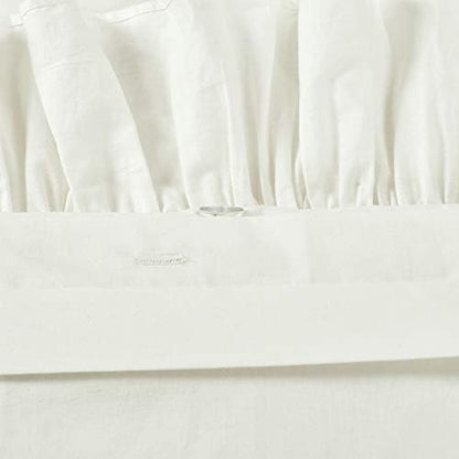 Lush Decor Reyna Ruffle Cotton Duvet Cover Set 3 Piece Set California King, White - King Size Bedding Set - White Duvet King - Ruffled Bedding - Coquette Decor