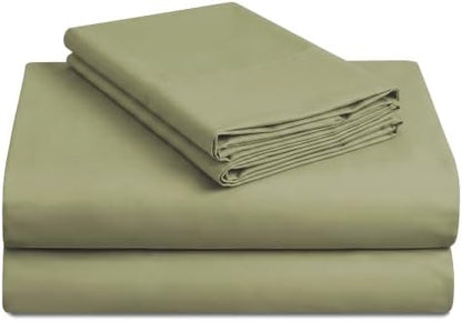 Full XL 100% Cotton Jersey Knit Sheet Set, 4PC, 15" Deep Pocket, Sage
