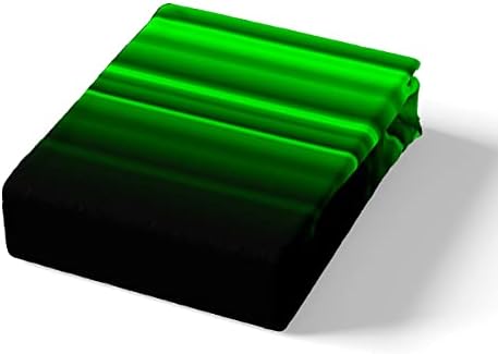 Feelyou Geometric Abstract Ombre Sheet Set Men Adults Teens Green and Black Striped Bed Sheets Kids Boys Girls Simple Modern Bed Set Bedroom Collection 4Pcs Full Size
