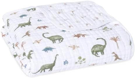aden + anais Essentials Dream Blanket, Muslin Baby Blankets for Girls & Boys, Ideal Lightweight Newborn Nursery & Crib Blanket, Dino Jungle