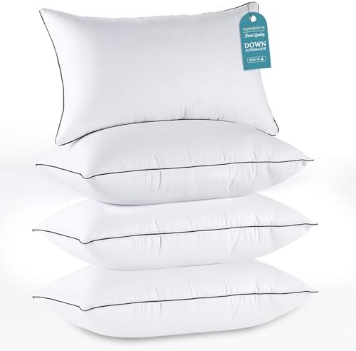 HUXMEYSON Pillows King Size Set of 4, Down Alternative Fill