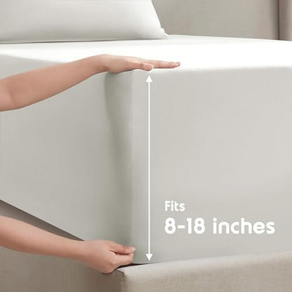 Nestl Twin XL Sheet Set - Bed Sheets - Off White - 3-Piece Deep Pocket