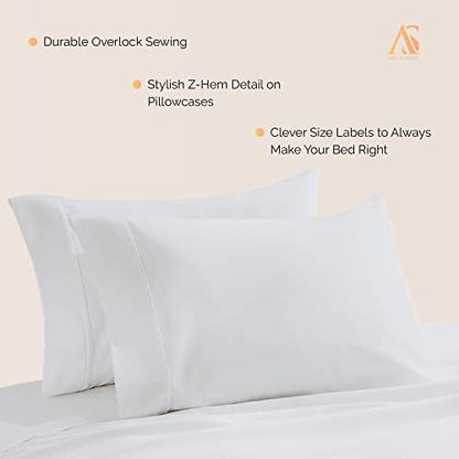 800 Series King Pillow Cases Set of 2, Sateen, Silver