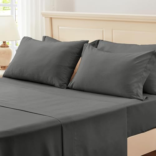 Twin Comforter Set 5 Piece, Dark Grey Bed in a Bag Twin Size Bedding Sets