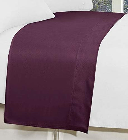 Elegant Comfort Premium Hotel Quality 1-Piece Flat Sheet, Luxury and Softest 1500 Premium Hotel Quality Microfiber Bedding Flat Sheet, Wrinkle-Free, Stain-Resistant, California King, Purple