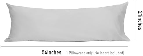 Sunflower Body Pillowcase Cotton Long Pillow Cover 1 Pack, Ash