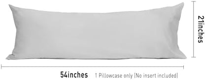 Sunflower Body Pillowcase Cotton Long Pillow Cover 1 Pack, Ash
