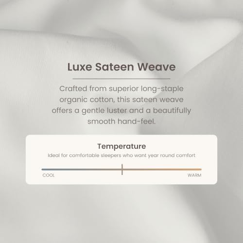 BIOWEAVES 100% Organic Cotton Sheets, 300 Thread Count 3-Piece GOTS Certified Bed Sheet Set Fits Mattress Upto 17" Deep Pocket, Soft & Silky Sateen Weave (Twin, White)