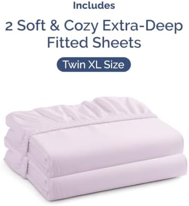 CGK Linens 2 Pack Extra Deep Twin XL Fitted Sheets - Light Lavender