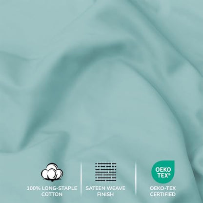 Feather & Stitch 100% Cotton Sateen 500 TC King Size Bed Sheet Set