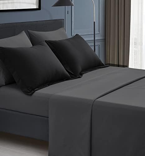 Maple&Stone Twin XL Comforter Set 5 Pieces Bed in a Bag Black & Grey