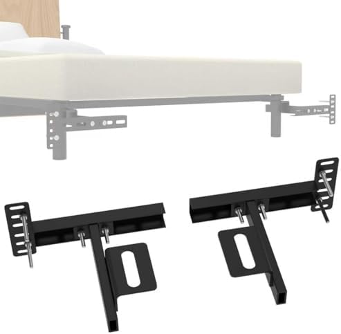 Headboard Brackets for Metal Bed Frame, Universal Adjustable Brackets for Headboard with Footboard Extension Kit Fit Twin Full Queen King, Matte Black 2 Packs