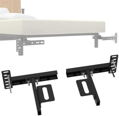 Headboard Brackets for Metal Bed Frame, Universal Adjustable Brackets for Headboard with Footboard Extension Kit Fit Twin Full Queen King, Matte Black 2 Packs