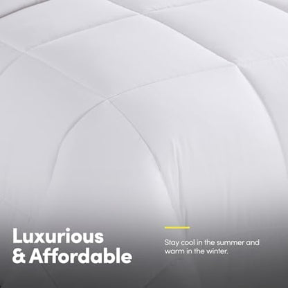 California King Comforter Set - Soft & Breathable 7-Piece Bedding Collection - 1 Comforter, 1 Fitted Sheet, 1 Flat, 4 Pillowcases - Deep Pocket - Premium Quality - Ideal for All Seasons, White