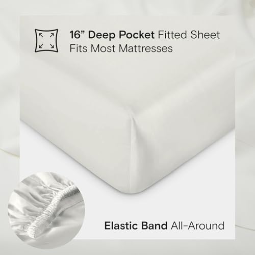 Sijo AiryWeight Tencel Sheet Set, 100% Lyocell Derived from Eucalyptus, Buttery Soft, Architectural Digest Best Cooling Sheets Winner - 3pc - 1 Pillowcase 1 Fitted 1 Top (Ivory, Twin)