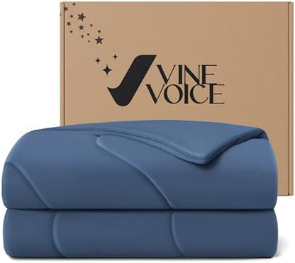 Cooling Comforter for Hot Sleepers, Queen 90x90, Midnight Blue