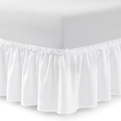 Casual Living Twin XL Bed Skirt, Ruffled Wrap-Around, 15" Drop, White
