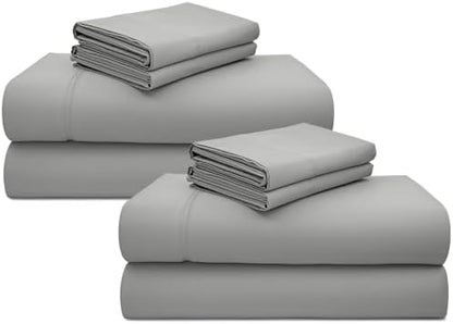 California Design Den 2 Pack 600 Thread Count King Size Sheets, Light Grey