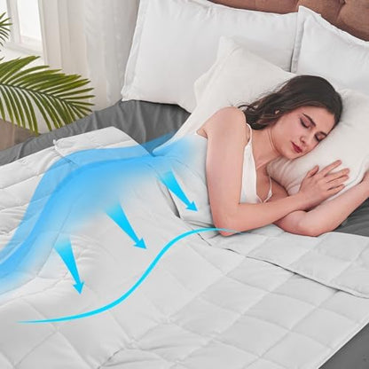 yescool Weighted Blanket for Adults 25lbs Queen Size, 60" x 80", White