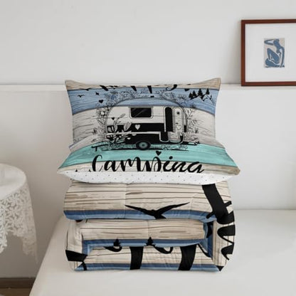 Feelyou Happy Camping Decor Bedding Set Kids Boys Girls Full Size