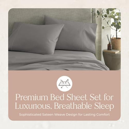 Whisper Organics 100% Organic Cotton Bed Sheets with Deep Pocket 4 Pc. Set