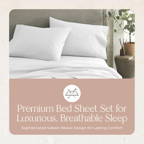 Whisper Organics 100% Organic Cotton Bed Sheets with Deep Pocket 3 Pc. Set