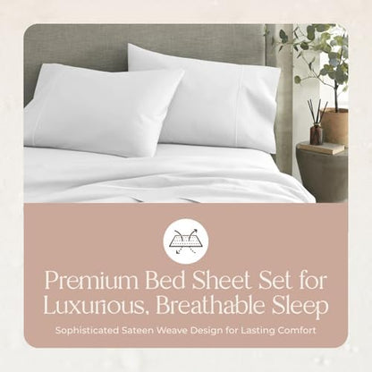 Whisper Organics 100% Organic Cotton Bed Sheets with Deep Pocket 3 Pc. Set