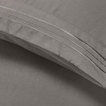 Elegant Comfort Luxury 5-Piece Bed Sheet Set - Luxury Bedding 1500 Premium Hotel Quality Microfiber, Wrinkle Resistant Cool & Breathable, Easy Elastic Fitted, Split King, Grey