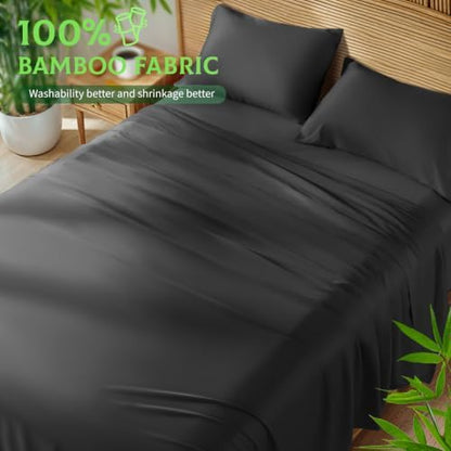 SONORO KATE 100% Viscose Derived from Bamboo_Sheets, Extra Deep Pocket,4PC