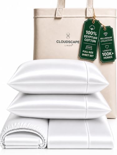 Cloud Scape Millennium Series White 100% Egyptian Cotton Sheet Full Size