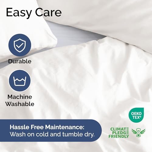 Duvet Cover Cal King Size - 3 Piece with Zipper Closure - Antique White
