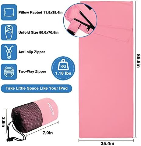 JAICOM Sleeping Bag Liner, Travel Sheets Ultralight Summer Sleeping Bag