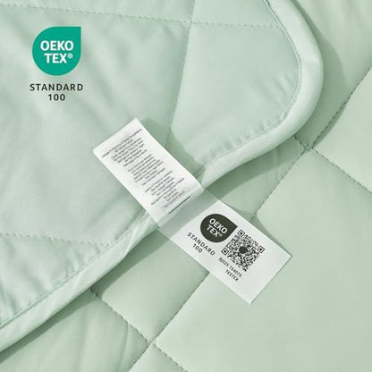 Cozy Bliss Cooling Throw Blanket for Hot Sleepers 50"x70", Q-Max 0.45 Cooling Comfort, Cold Blankets for Night Sweats Sleeping, Ultra-Cool Lightweight Breathable Summer Blanket for Couch Bed, Green