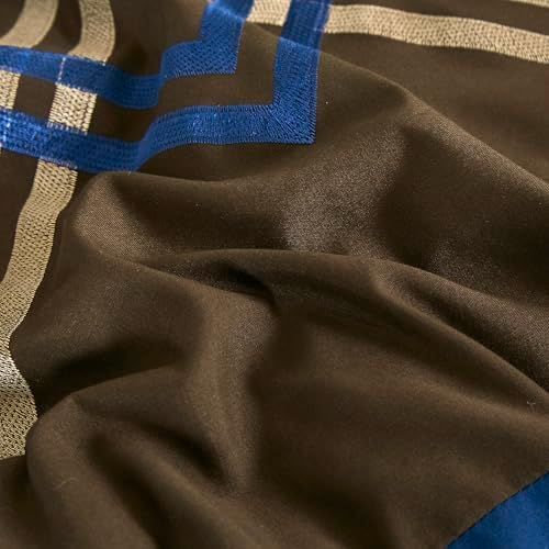 Chezmoi Collection 7-Piece Zigzag Embroidered Comforter Set, King Size