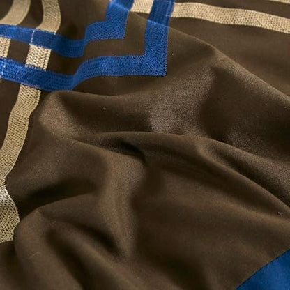 Chezmoi Collection 7-Piece Zigzag Embroidered Comforter Set, King Size